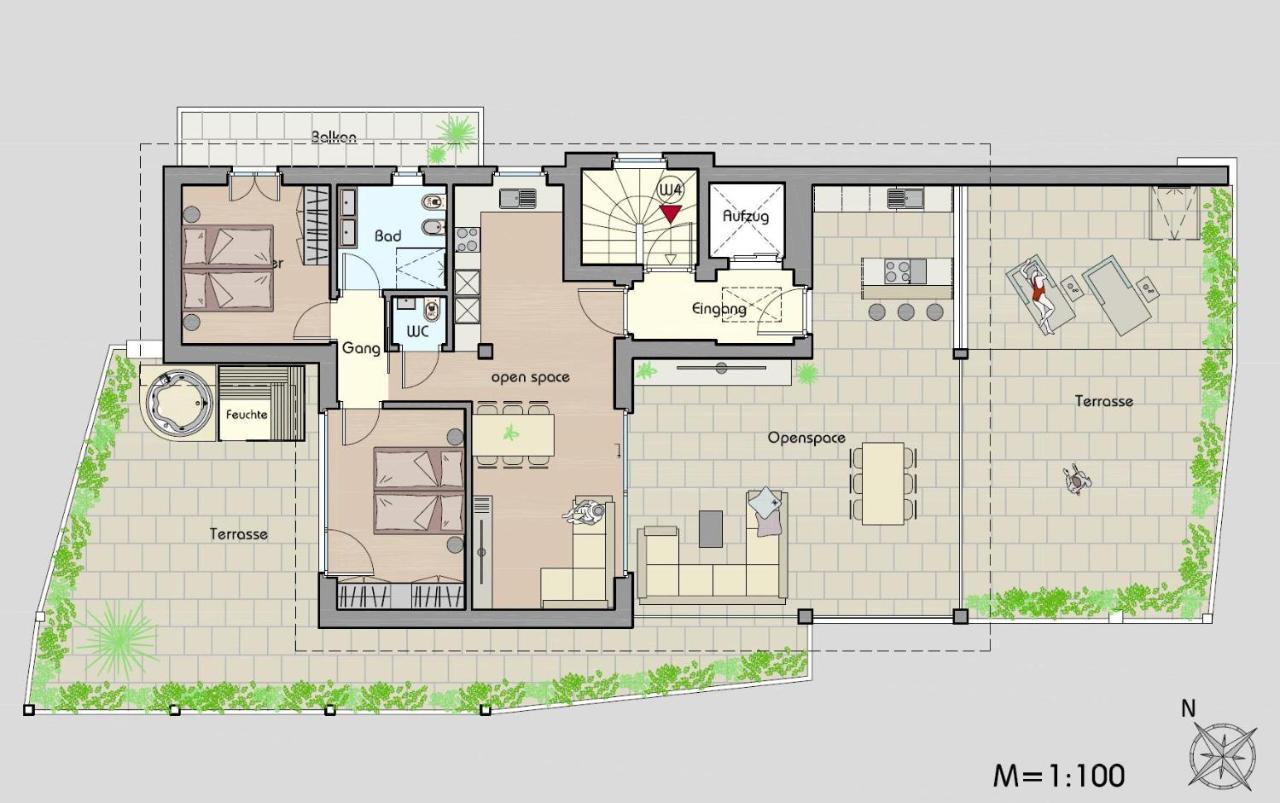 Penthouse & Garden - Luxury Apartment Postal / Burgstall Exterior foto